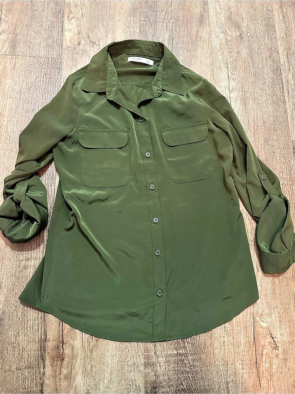 Old Navy Women's Button Up Blouse Green